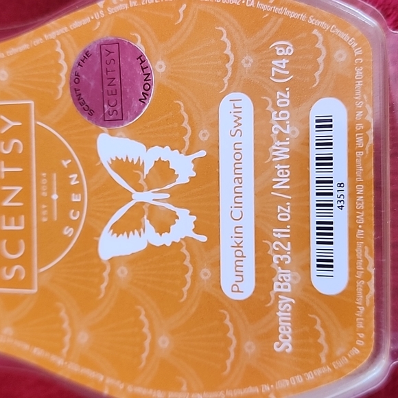 NEW, Set of 2 Scentsy Authentic Scent. Pumpkin Cinnamon Swirl Room Spray & Wax. - Picture 3 of 5